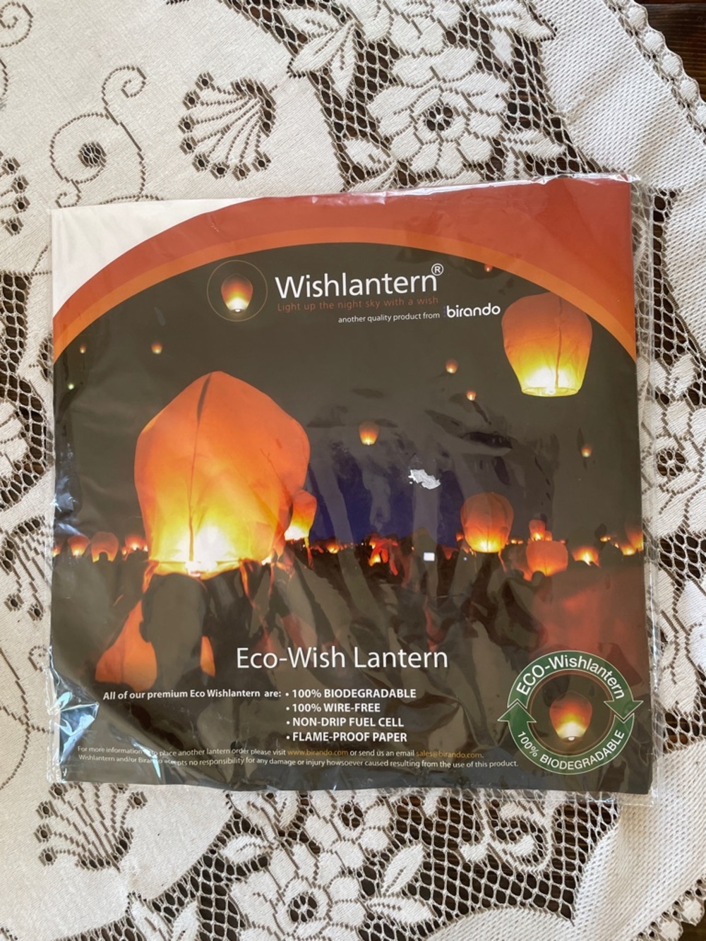 Wishlantern by Birando Eco-Wish Cream Single Unopened Lantern